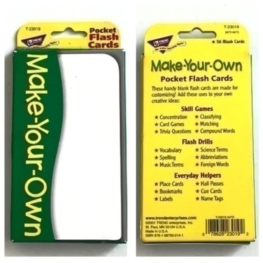 5 for $25! Make Your Own Flash Cards!